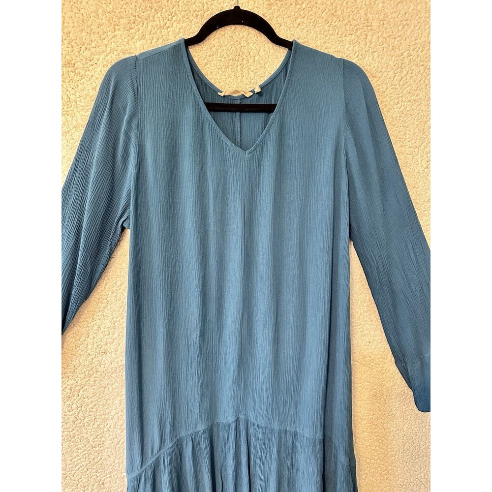 SOFT SURROUNDINGS Blue Mirabella Moroccan Tunic Shirt Dress Size L‎ 2BK99 - Picture 2 of 15